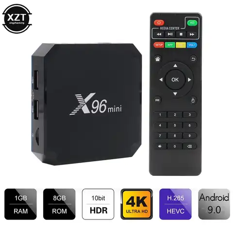 Оригинальная ТВ-приставка X96 mini Android Smart TV Box Amlogic S905L четырехъядерный 1/2 ГБ + 8/16 ГБ 2,4G WiFi 64 бит медиаплеер телеприставка