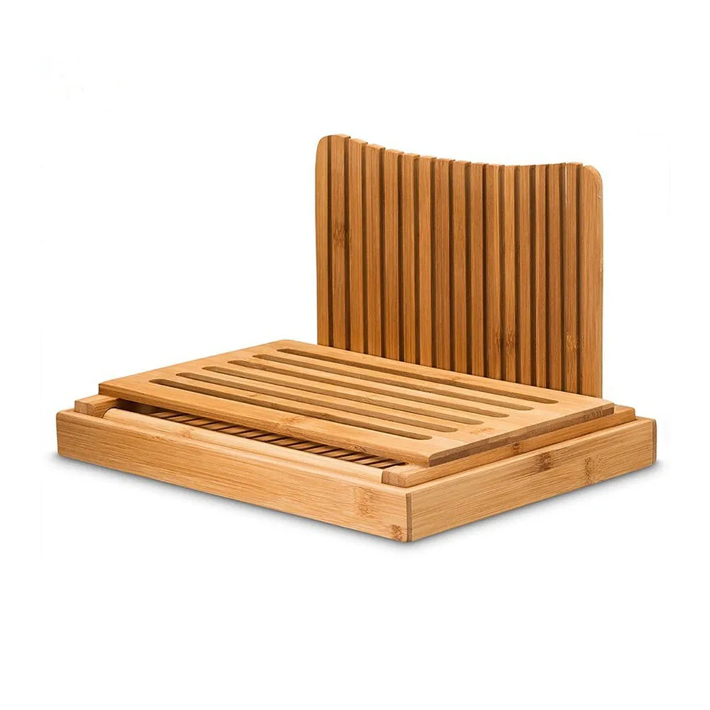 Слайсер для хлеба бамбуковый складной направляющий нарезки домашний кухонный