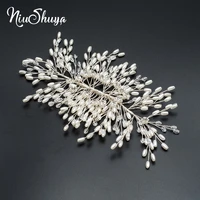 niushuya luxury hair combs for bride pearls headpieces bridal hair pins accessories wedding noiva comb large haircomb barrettes