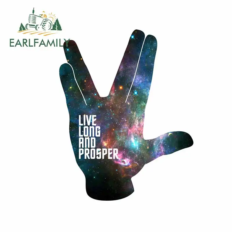 EARLFAMILY 13cm x 10.2cm for Live Long and Prosper Star Trek Auto Decal Bumper Window Car Stickers Vinyl Camper JDM Decoration - купить по