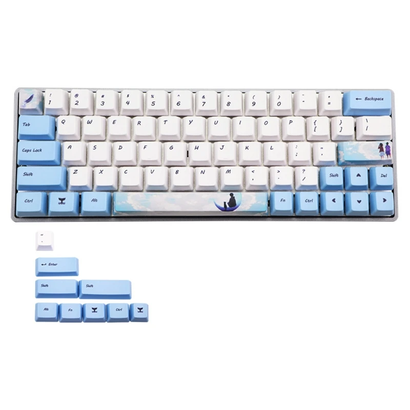 

72 клавиши, сменные клавиши PBT, клавиши с надписью, OEM инжекционная Механическая крышка ключа