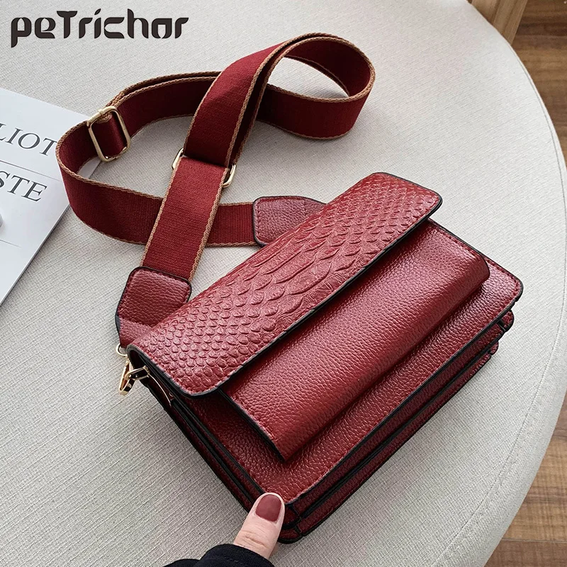 Женская сумка мессенджер из искусственной кожи с крокодиловым узором роскошная