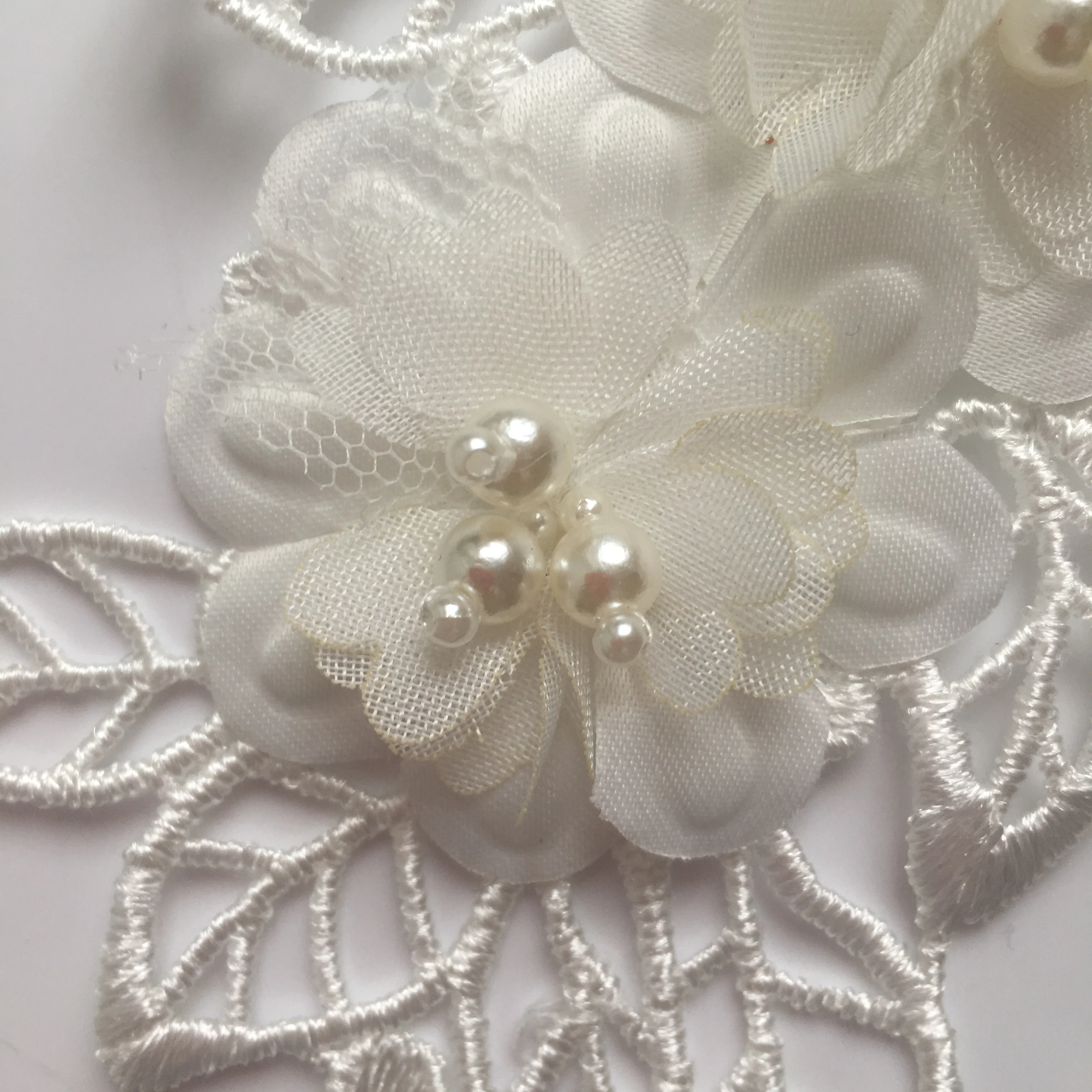 Новое поступление белый кружевной воротник с вышивкой отделка из АБС-пластика