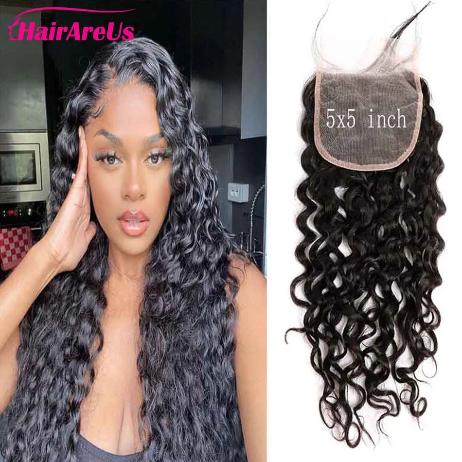 

Water Wave Human Hair 100% Brazilian Human Hair Pre Plucked With Baby Hair For Women 150 Density Natural Hairline