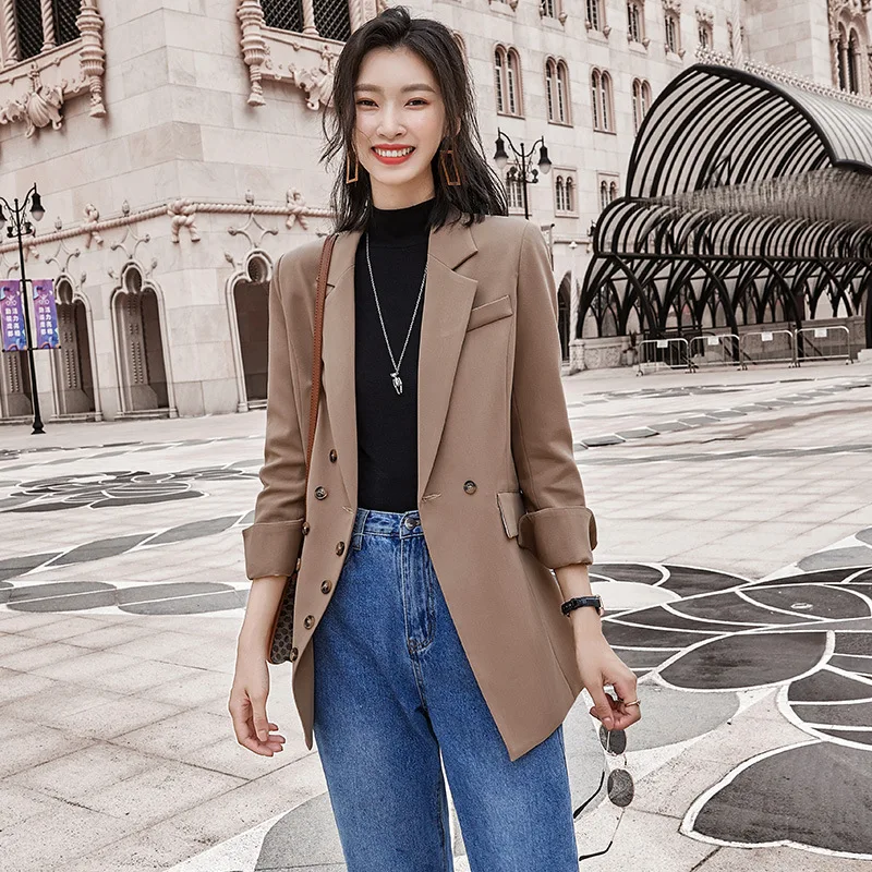 

Autumn and Winter Women's Long-sleeved Professional Suit Interview Sales Work Clothes High Quality Loose Ladies Office Jacket
