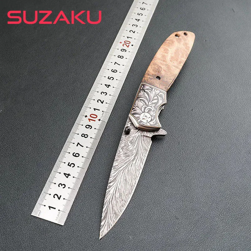 

Дамасский складной нож, уличный Портативный Женский походный складной Клинок для самообороны