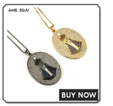 MHS.SUN CZ Zircon Big Cross Pendant Necklace For Men Women Gift Hip Hop Gold/Silver/Black Chain Necklace Religion Jewelry 1PC