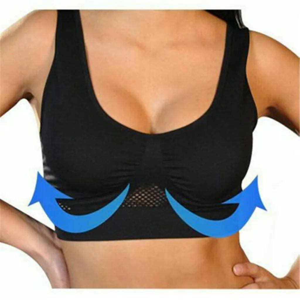 

Women's Shockproof Bra Wireless Posture Corrector Back Support Active Wirefree Fitness Bras Health Care Tops