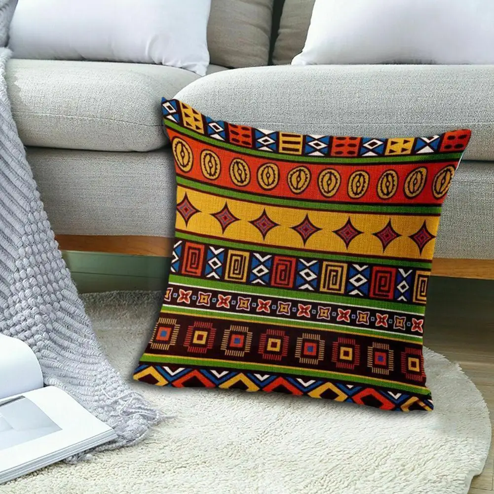 

Retro African Ethnic Stripes Pillowcase Bohemian Linen Quality High Cushion Textile Sofa Cushion Cover Cover Printed Decor J3X2