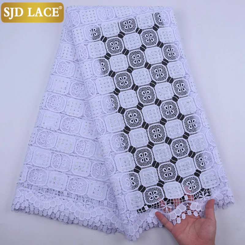 

SJD Кружева Горячая Распродажа африканская кружевная ткань высокого качества водорастворимый гипюровый шнур кружева Cutot дизайн для нигерий...