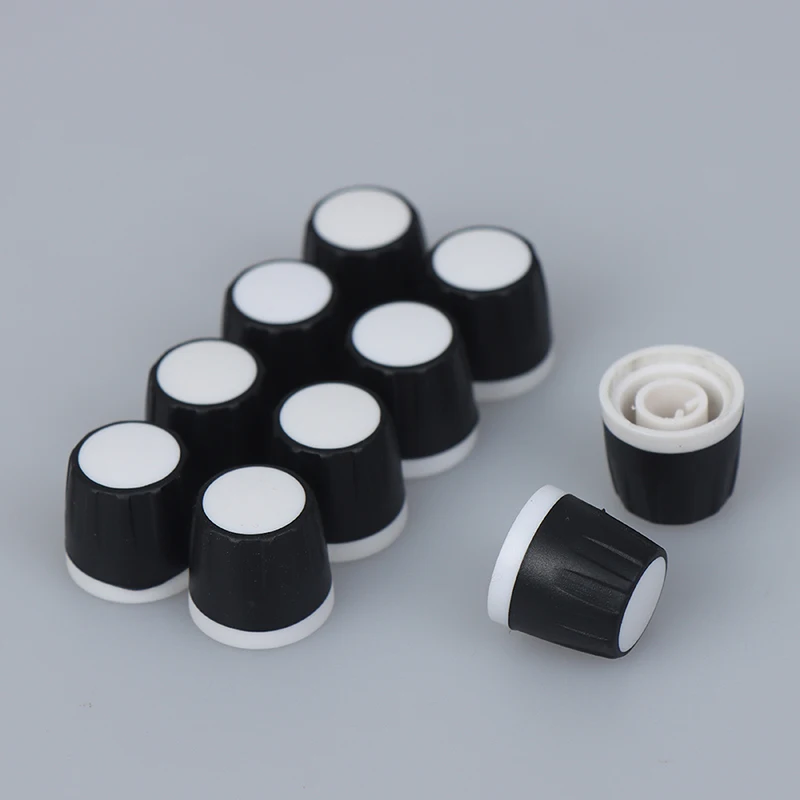 

Полуось черно-белая резиновая ручка, потенциометр, вращающийся кодировщик, регулятор громкости, подходит для оси D 6 мм, 10 шт., 16 × 15 мм