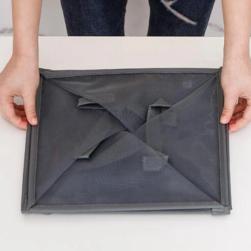 Корзина для белья с ручкой портативная складная сетчатая корзина грязной одежды