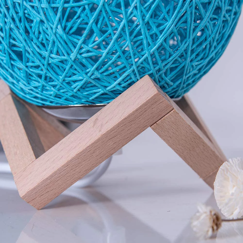 

15cm LED Starry Rattan Ball 110-220V AC Energy-saving Wood Moon Bedside Night Light Romantic Wedding Decoration