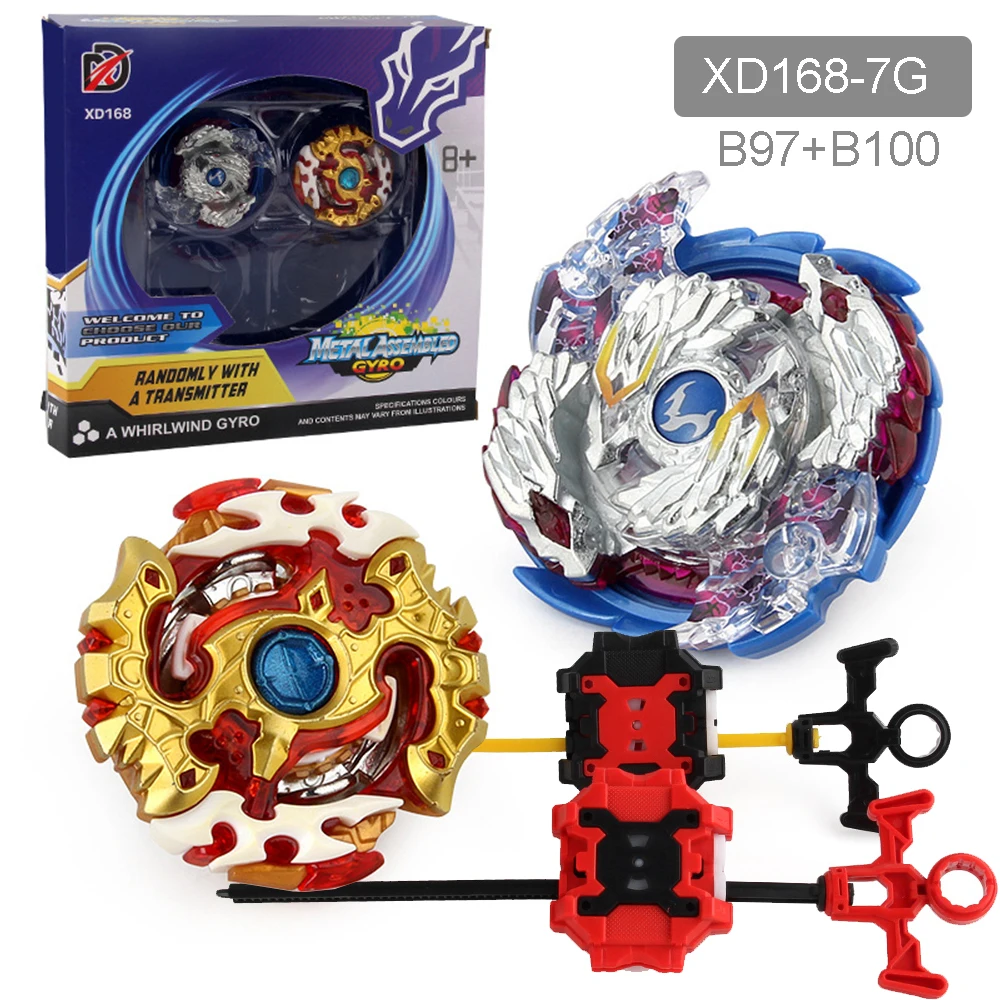 

Toupie Beyblades Burst Battle Toys 2Pcs/Set Metal Fusion Gyroscope XD168-7G(B100+B97) with Ruler Launcher