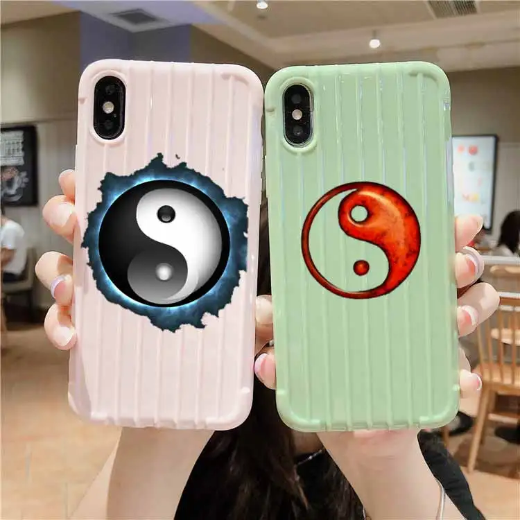 Чемодан на колесиках Tai Zhi Yin Yang текстурный чехол для телефона IPhone 11 Pro Max X XS MAX 8 7 6S