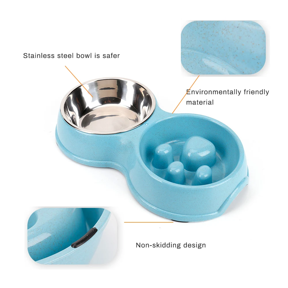 Кормушки для собак из нержавеющей стали пластиковые медленные миски кормления и