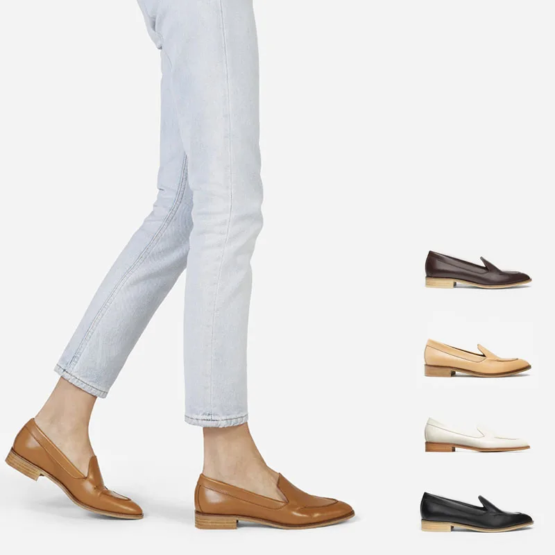 

Fashion Pointed Toe Loafers Retro Flats women Classic black, brown Four seasons flat women's shoes ladies shoes casual