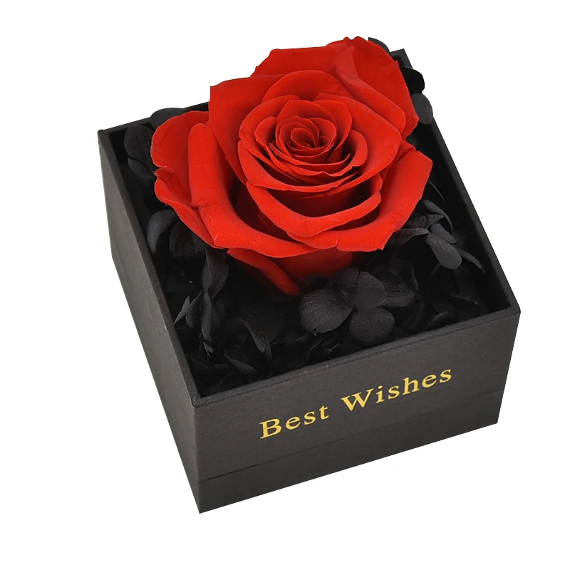 Оптовая продажа 9 стилей вечная роза цветы с подарочной коробкой поздравительная