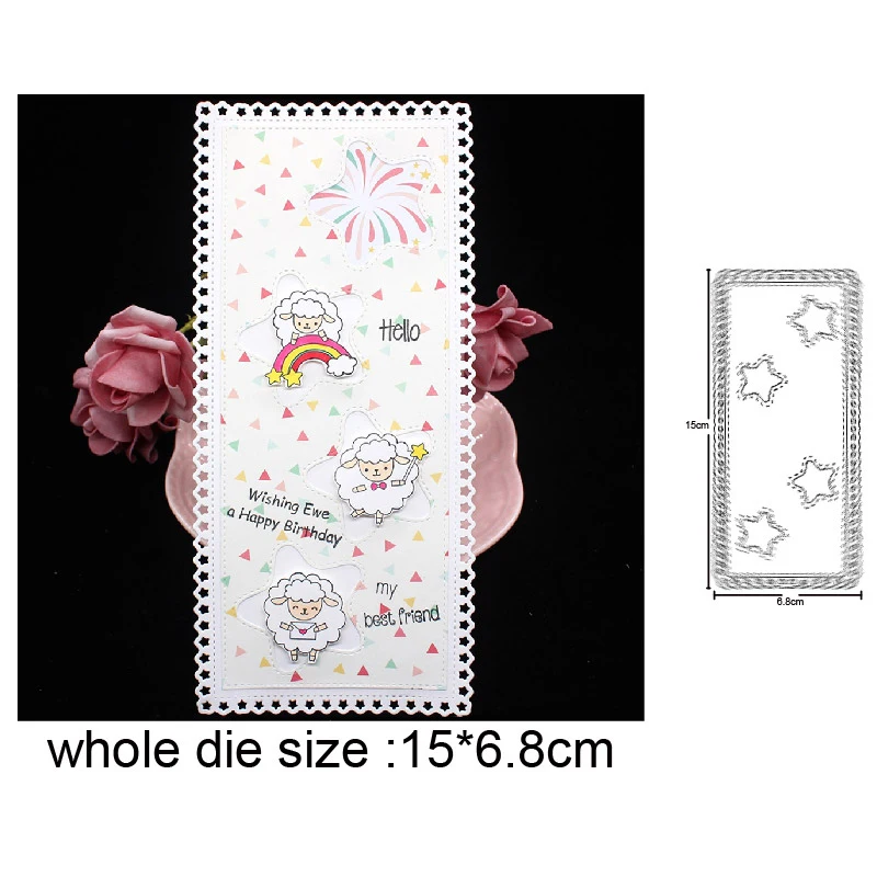 

Stars Background Frame Metal Cutting Dies Stencils for DIY Scrapbooking Decor Embossing die cut DIY Album Card Making Craft dies