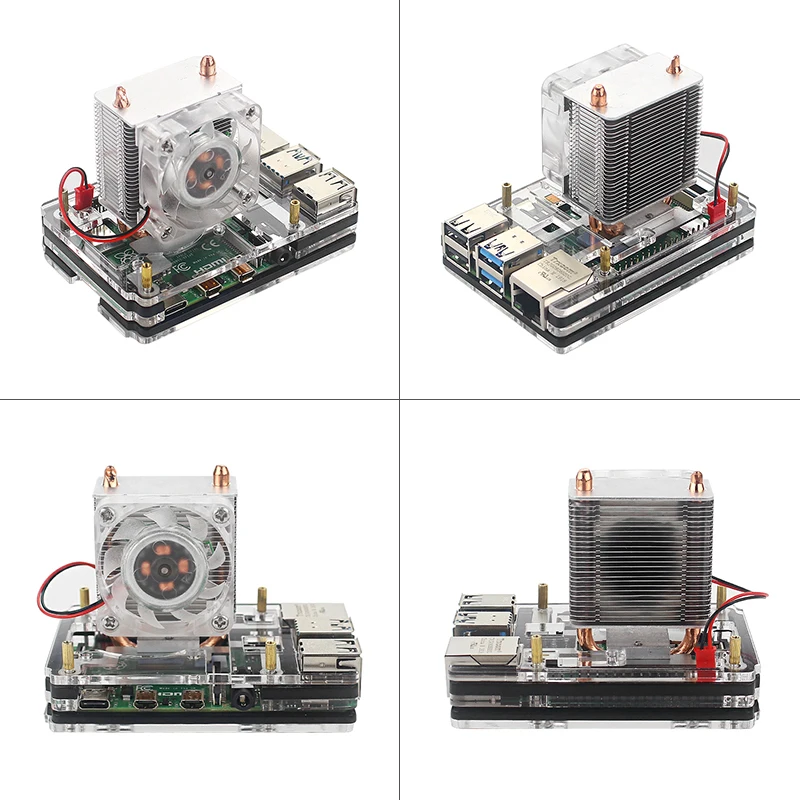 Raspberry Pi 4 Ice Tower охлаждающий вентилятор Супер рассеивание тепла 7 цветов светильник+ акриловый чехол для Raspberry Pi 4B
