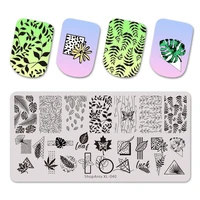 shopants 612cm nail stamping plates leaf pictures stencil stainless steel design for printing nail art image plate xl 040