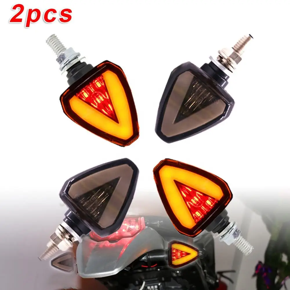 

12V V-Shape Dual Color LED motorcycle led turn signal lamps with brake and turn signals Lights Blinker indicator