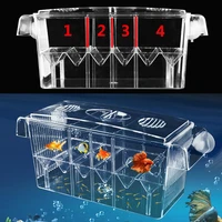 4 room transparent acrylic self floating fish hatchery box aquarium breeding incubator isolation box double layer fish tank