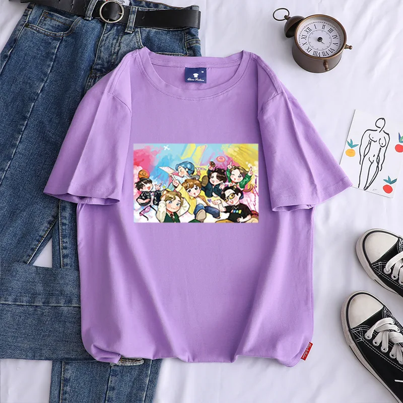 

Модная мужская хлопковая Футболка kpop Корейская уличная одежда с короткими рукавами Повседневный Спортивный ретро Топ с круглым вырезом дл...