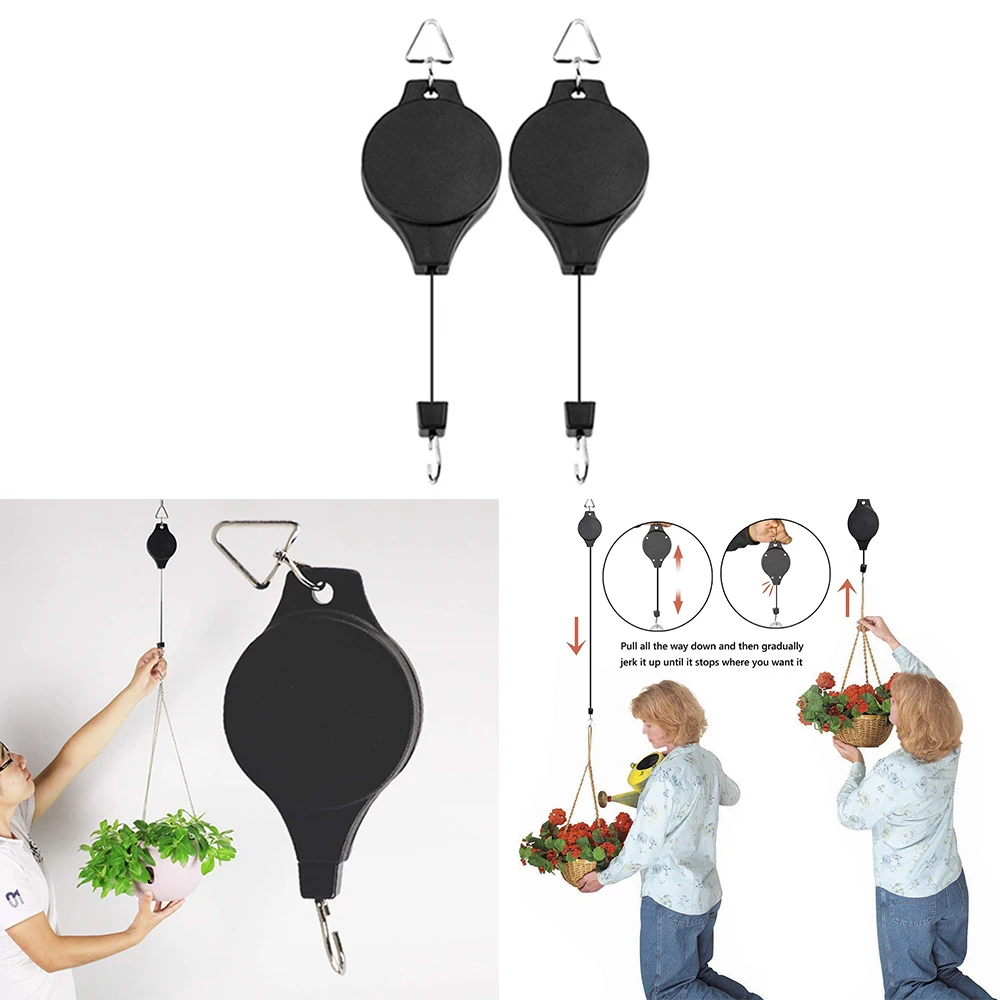 1 шт. подвесная садовая корзина выдвижная вешалка выдвижной шкив корзины
