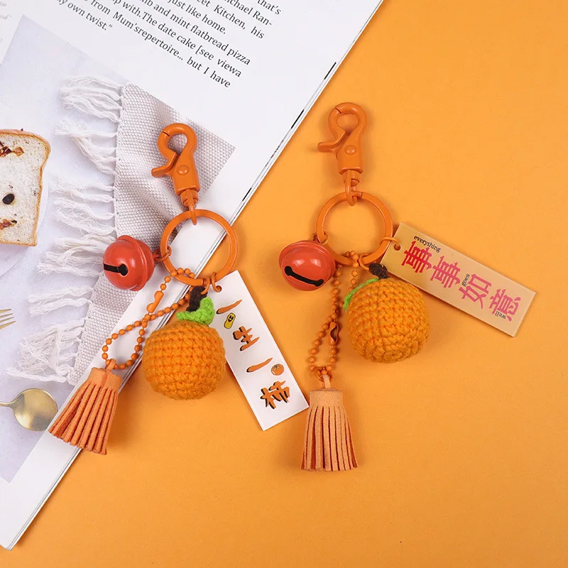 

Orange Girl Keychain Cute Little Orange Keychain Accessory Pendant Clothes Backpack Key Ring Original Design