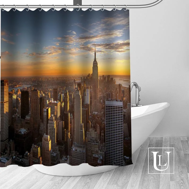 Большая распродажа Новый заказной Нью Йорк Современный Душ занавес с крючками