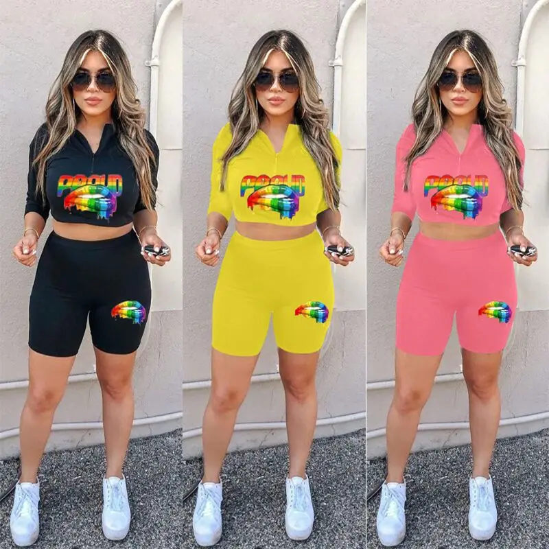 Новинка 2019 женский летний комплект из двух предметов: футболка с коротким