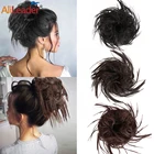 AliLeader 2 шт. афро кудрявый Chingon половинчатый пучок волос резинки пончик шиньон для женщин наращивание волос Синтетический