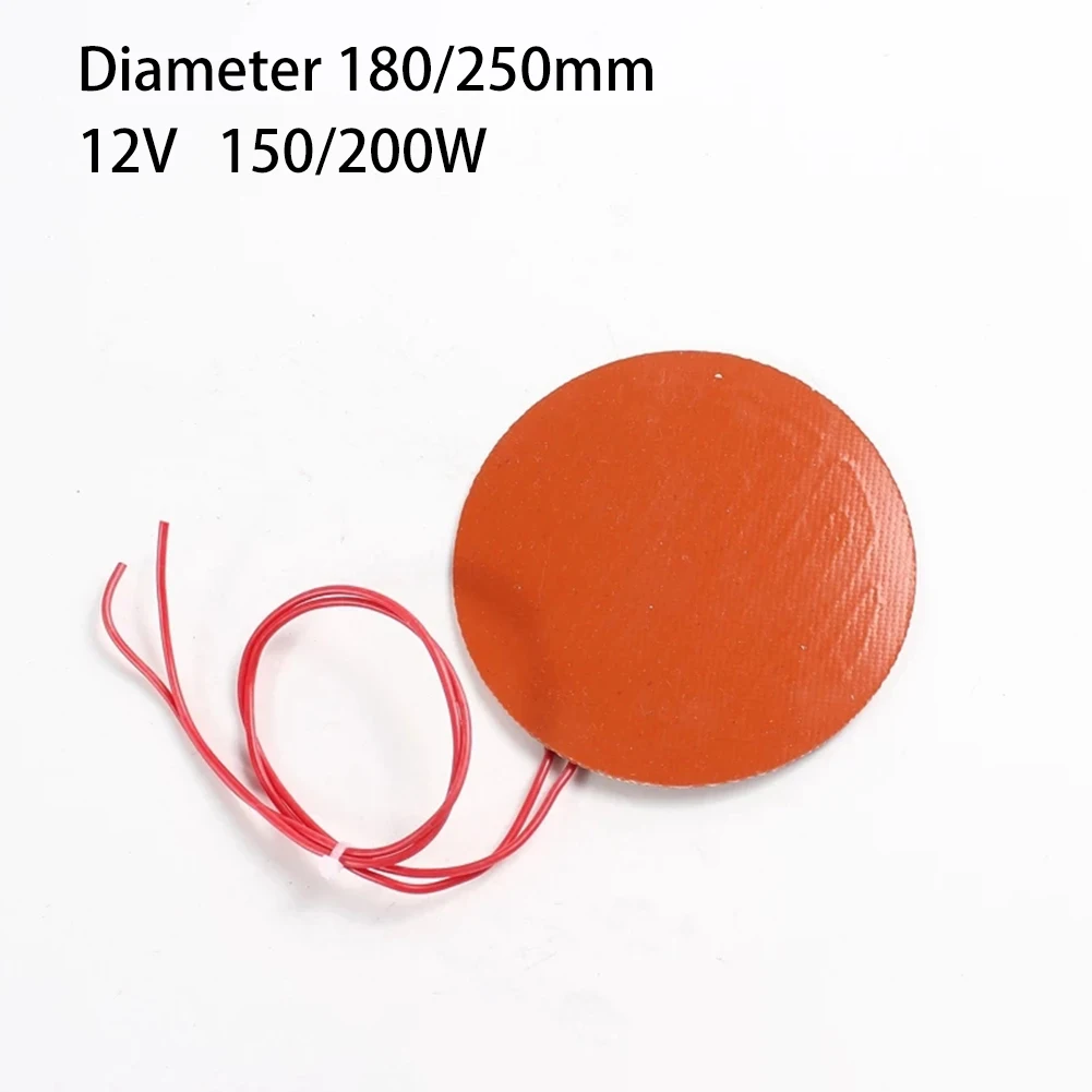 

12V DC 150W/200W Flexible Waterproof Silicon Heater Pad For 3D Printer Heater 180/250mm Heating Mat Warming Accessories