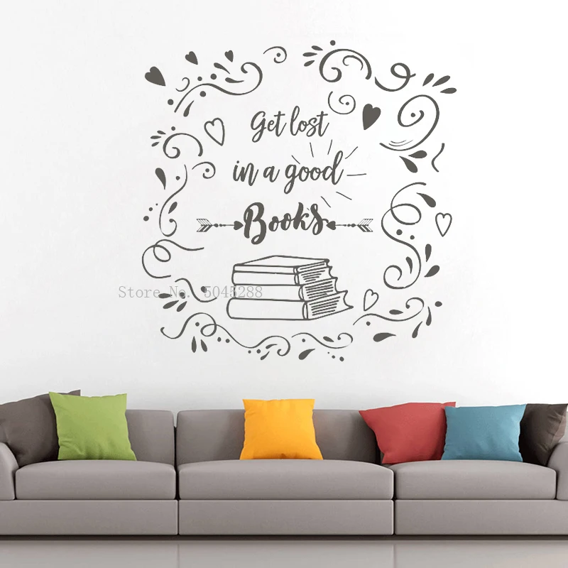 Семейные книги цитаты Читальная комната библиотека книжный магазин наклейки