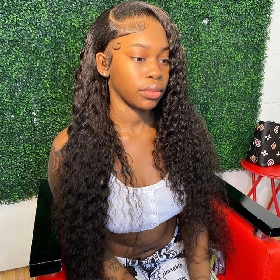 

Aliblisswig 30 32 inch Kinky Curly Wig Brazilian Curly Lace Front Human Hair Wigs For Women Water Wave Frontal Wig Pre Plucked