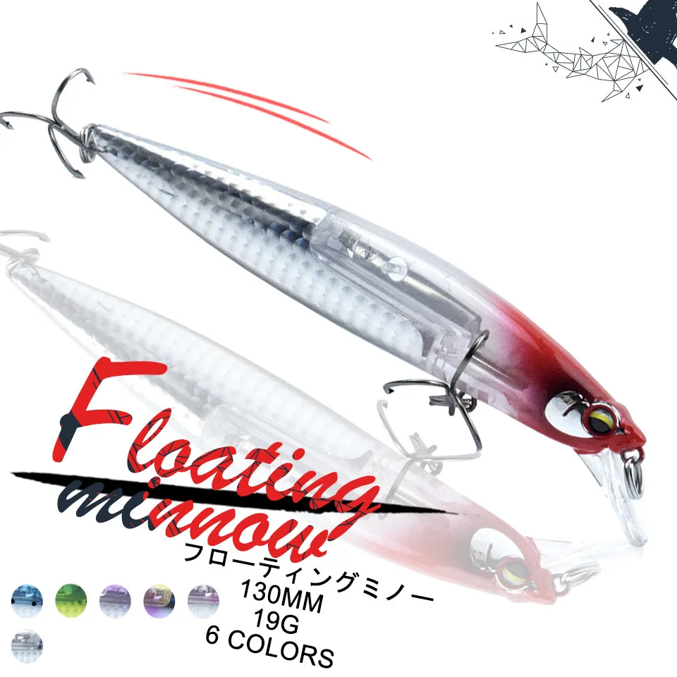 

1PCS Minnow Fishing Lure 130MM 19G Pesca Hooks Fish Wobbler Tackle Crankbait Artificial Hard Bait Swimbait Tackle