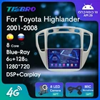 Автомобильный радиоприемник 2DIN Android10.0 для Toyota Highlander 2001-2008, Blu-ray, мультимедийный плеер, навигация GP DSP, стереоприемник 6 ГБ + 128 ГБ