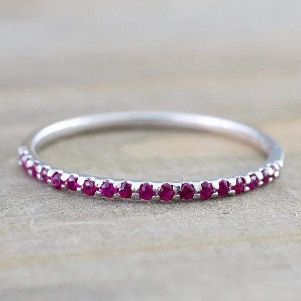 Set with Sapphire Ring Ruby Red Corundum Tail | Rings