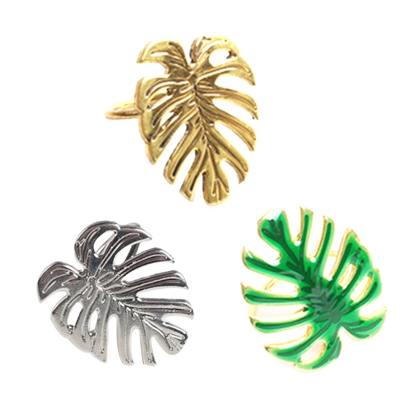 

6 шт., кольца для салфеток в виде листьев для свадебного ужина, вечерние, рождественские, кухонные кольца с золотыми листьями, украшение для с...