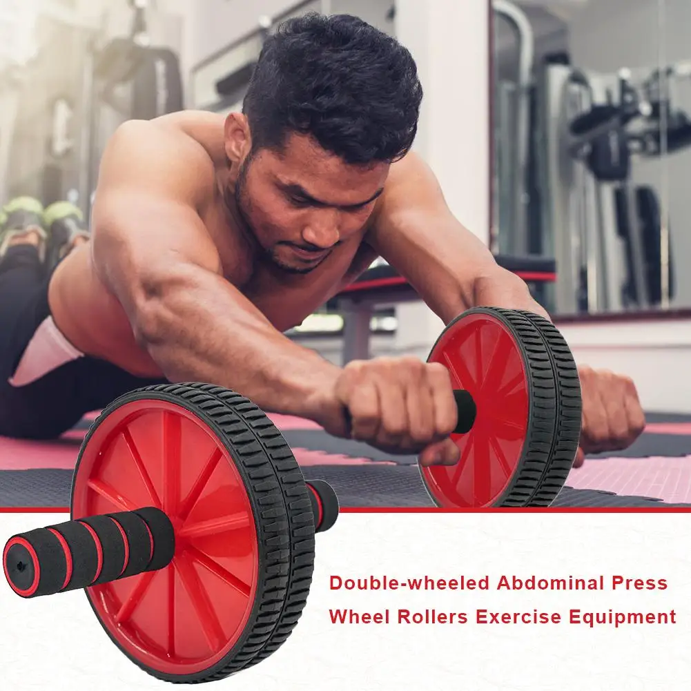 

Double-wheeled Abdominal Press Wheel Rollers No Noise for Home Gym Exercise Fitness Equipment Trainer Body Shape