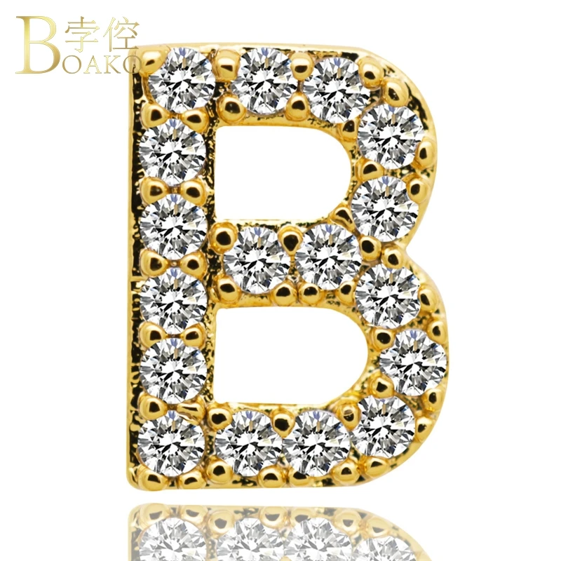 Glitter Zircon Grillz Men Hip Hop Gold Dental Grills Initial Letter Tooth Cap Girl Teeth grillz Caps Punk Jewelry K5 | Украшения и