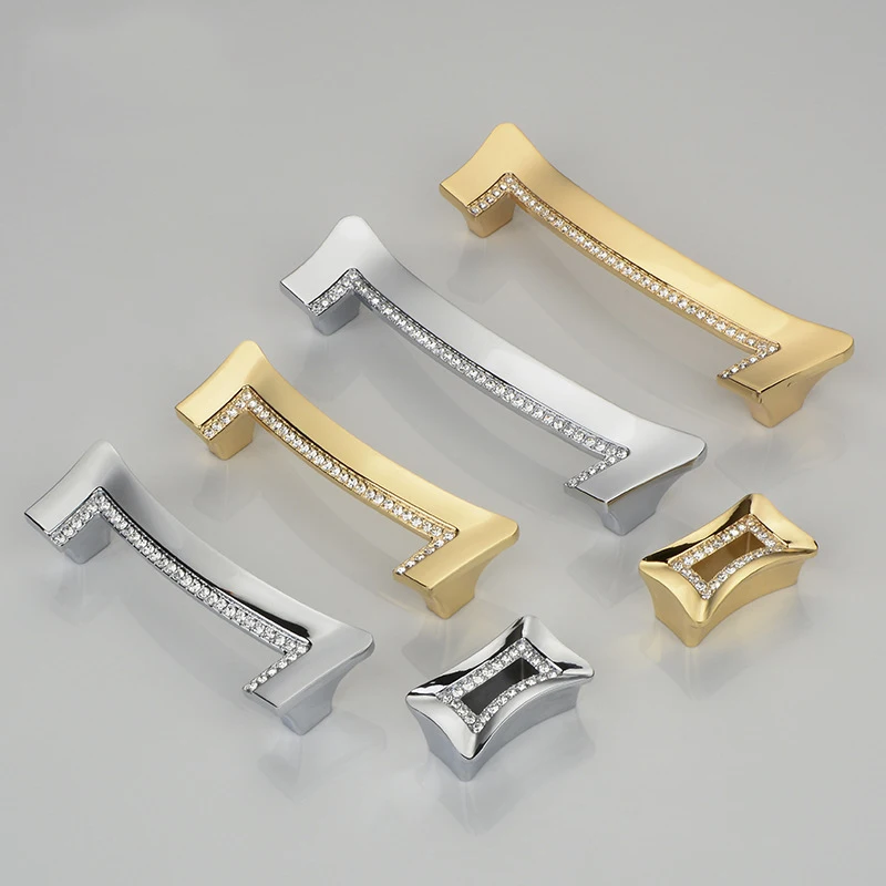 Мебель современная хрустальная ручка для двери шкафа Ручка ящика с алмазным