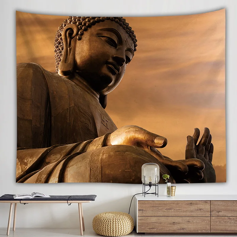 

Buddha Vintage Indian Tapestry Mandala Bohemian Wall Hanging Buddhist Home Decorative Wall Rugs