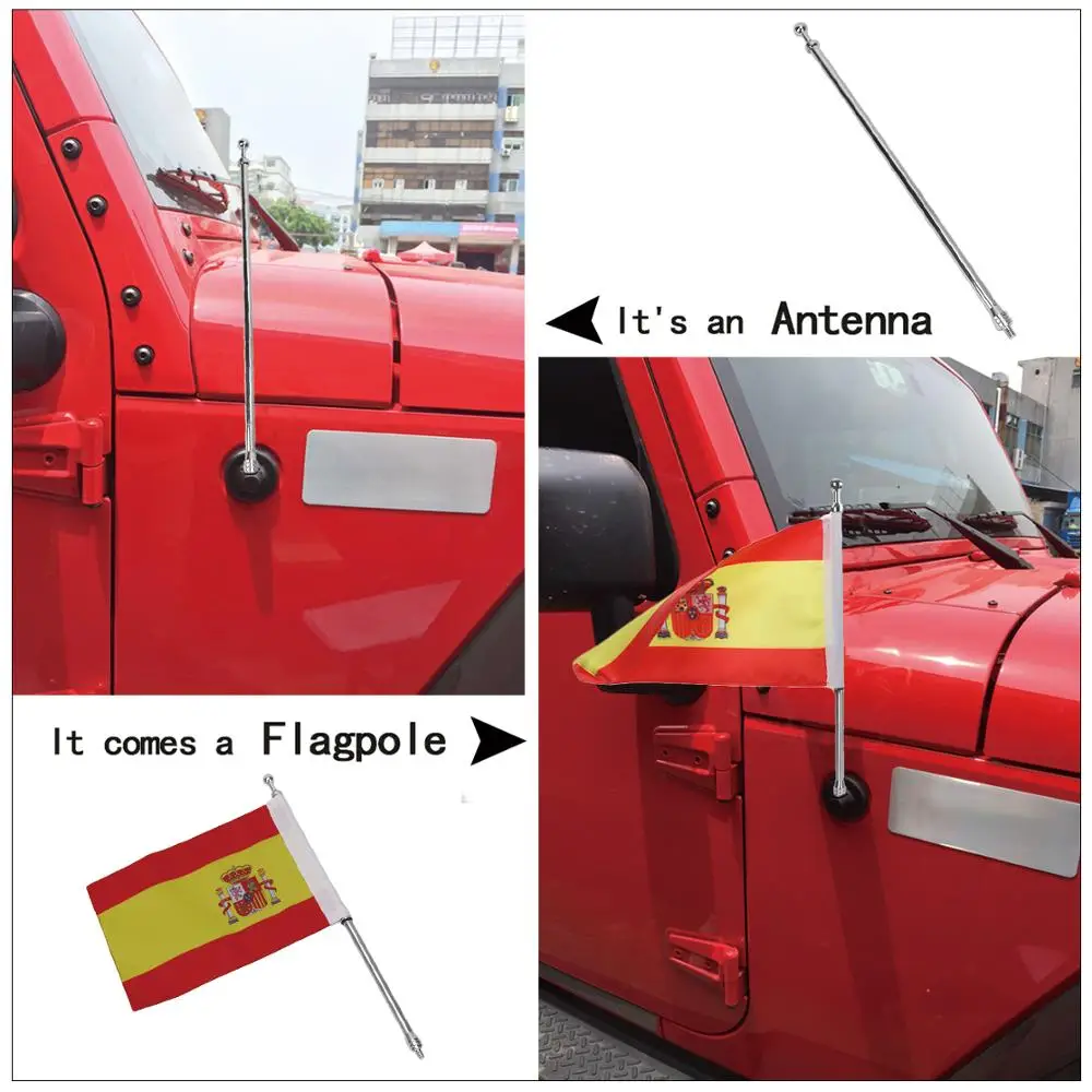 Алюминиевая антенна мачта 14 &quot8 мм + флаг 6x9 баннер AM FM Усилитель радиосигнала для