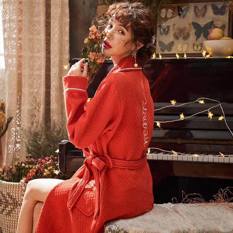 2019 зимнее женское плотное Хлопковое платье Корейская версия милых длинных