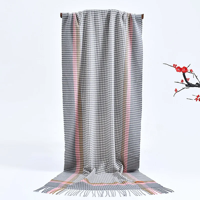 

2021 Autumn Winter Women's Scarf Fashion Thickened Brushed Scarf Color Plaid Warm Imitation Cashmere