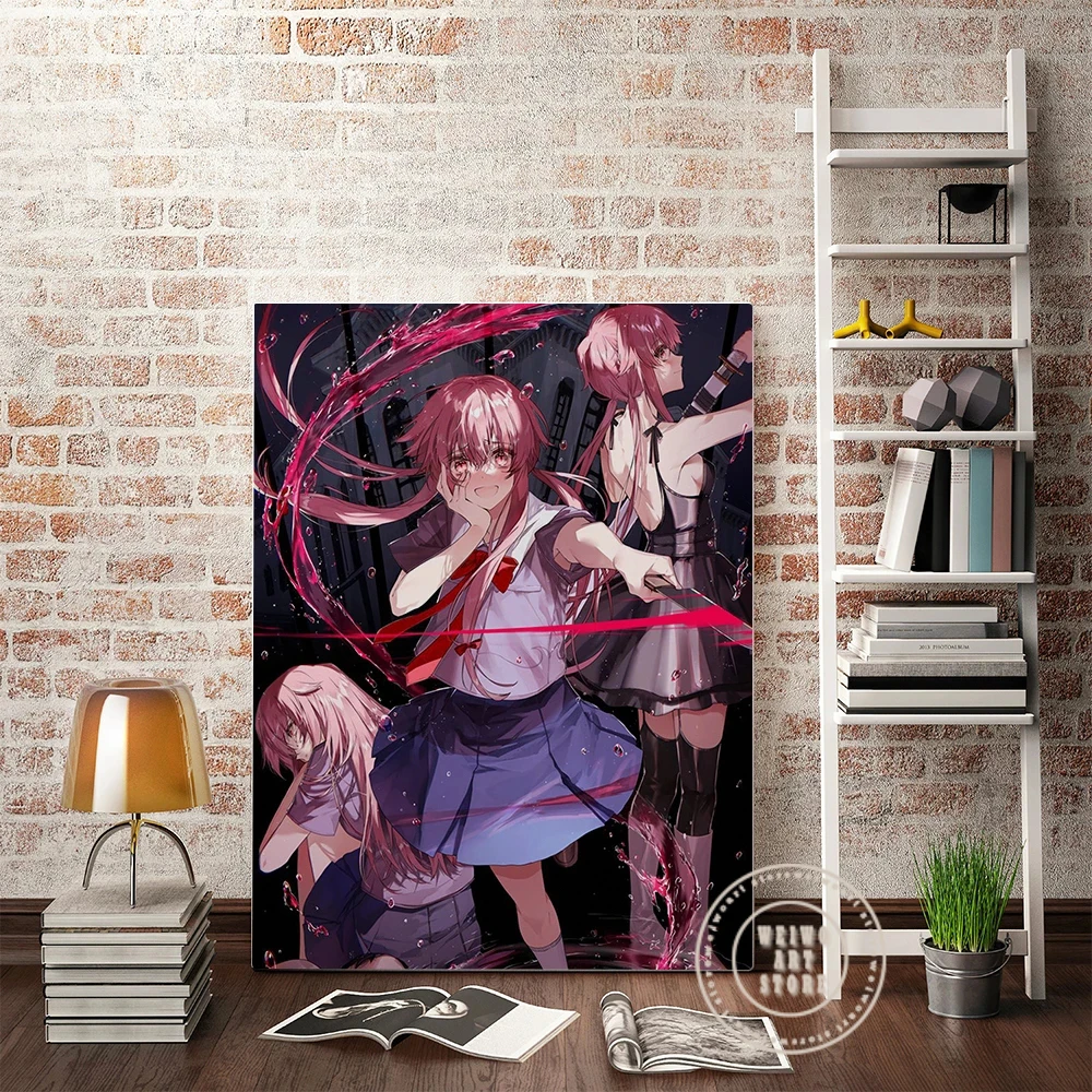 Дневник будущего плакат японское аниме Mirai Nikki Картина на холсте Современная