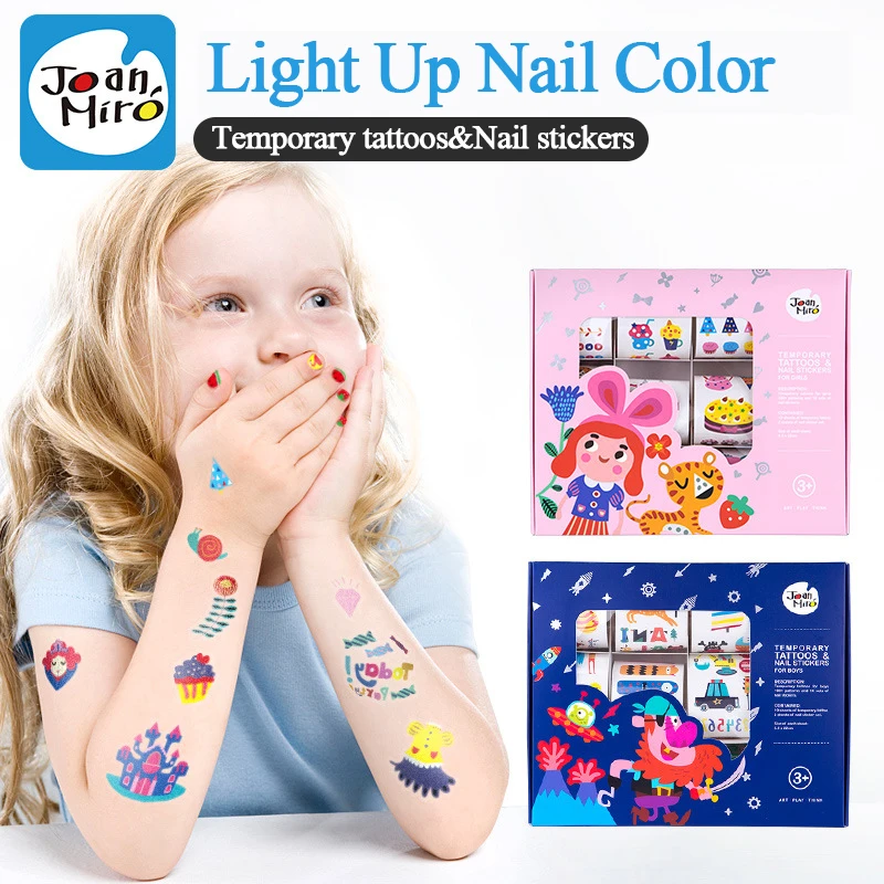 

JoanMiro детские наклейки для ногтей, татуировки, наклейки DIY, милые Мультяшные водонепроницаемые наклейки для детей, модные, на день рождения, в...