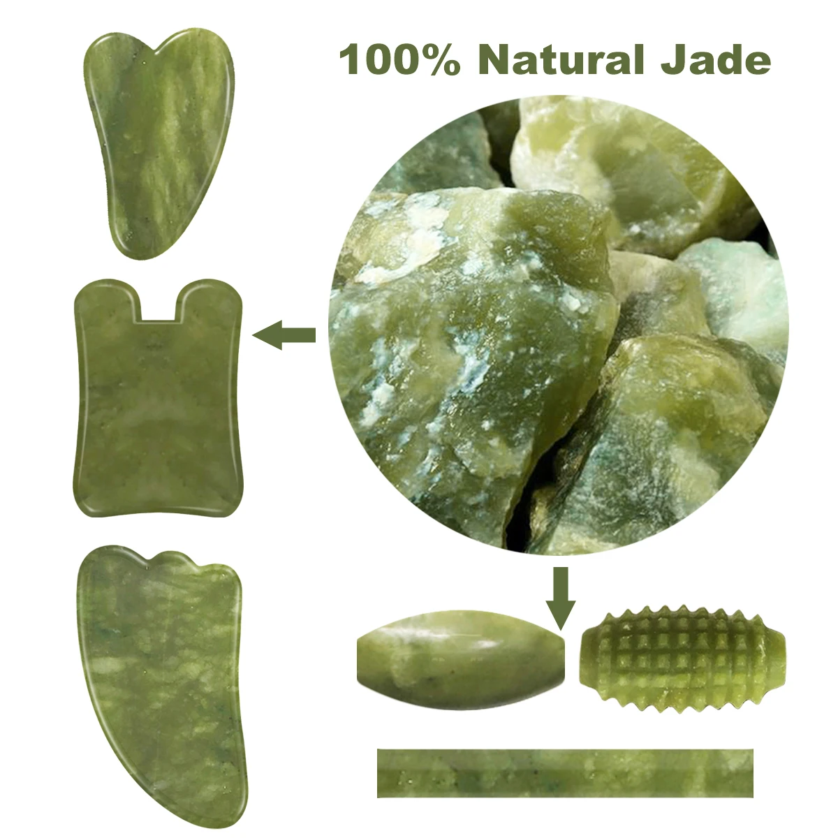 Natural Jade Roller Facial Massage Gua Sha Board Mushroom Massager Face Lifting Tool Gouache Scraper Guasha Kit |